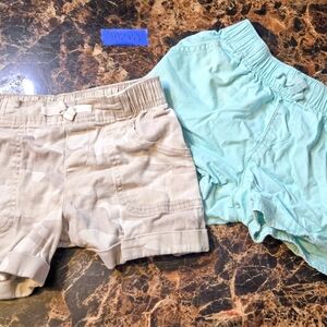 Wonder Nation Kids Shorts - Beige and Light Blue